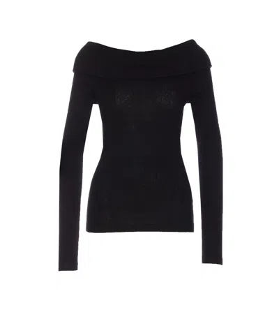 Lisa Yang Off-shoulder Cotton And Cashmere Top In Black