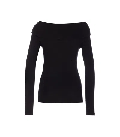 Lisa Yang Off-shoulder Cotton And Cashmere Top In Black