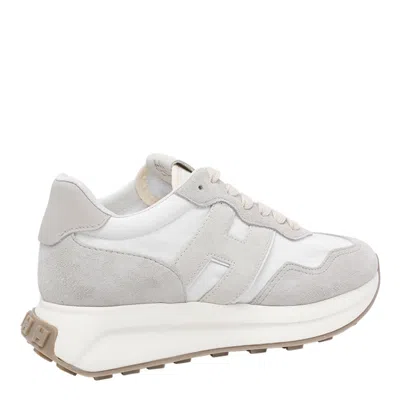 Hogan Low Top Sneakers Suede Panels Rubber Sole In Gray