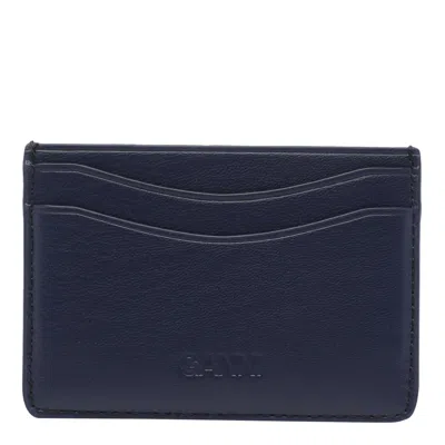 Ganni Women Bou Cards Holder With Poodle In Blue