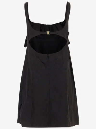 Chloé Mini Dress Without Sleeves In Washed Technical Satin In Black