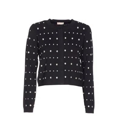 Liu •jo Liu Jo Cardigan With Rhinestones In Black