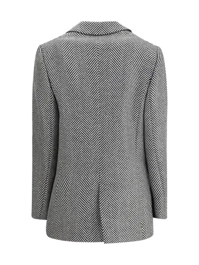 Forte Forte Multicolor Fleece Wool Coat In Blue