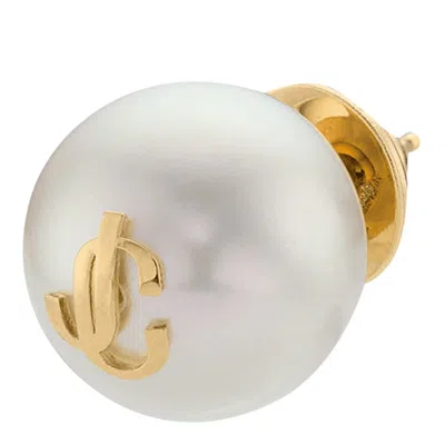 Jimmy Choo Maxi Pearl Studs Earrings In Brown