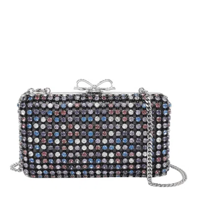Self-portrait Crystal Embellished Clutch In Multi