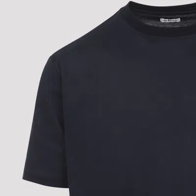 Kiton Short Sleeve Crew Neck T-shirt Design In Black