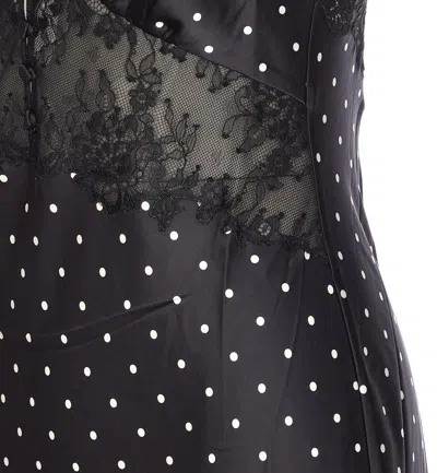 Self-portrait Self Portrait Polka Dot Long Dress In Black