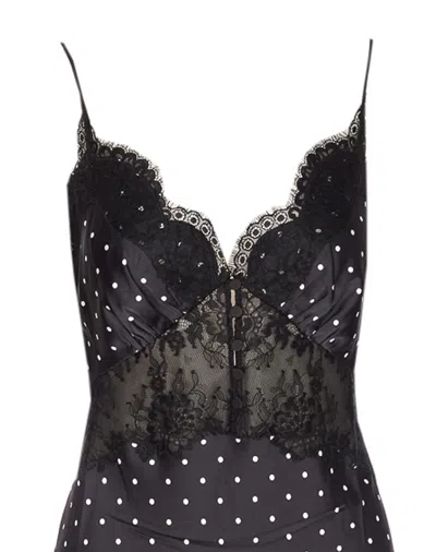 Self-portrait Self Portrait Polka Dot Long Dress In Black