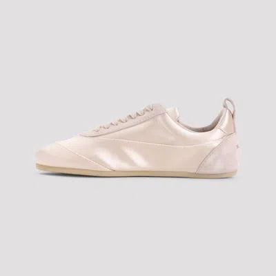 Jil Sander Etage Satin And Suede Low-top Sneakers In Neutral
