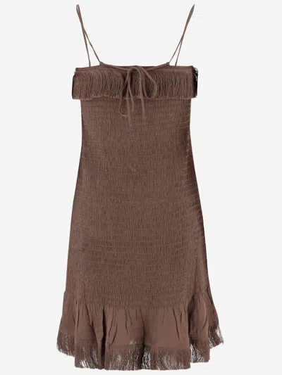 By Malene Birger Valia Mini Dress In Brown