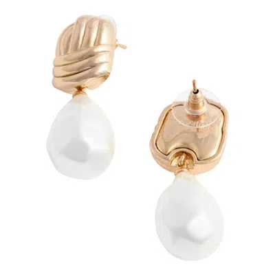 Self-portrait Knot Pearl Earrings In Brown