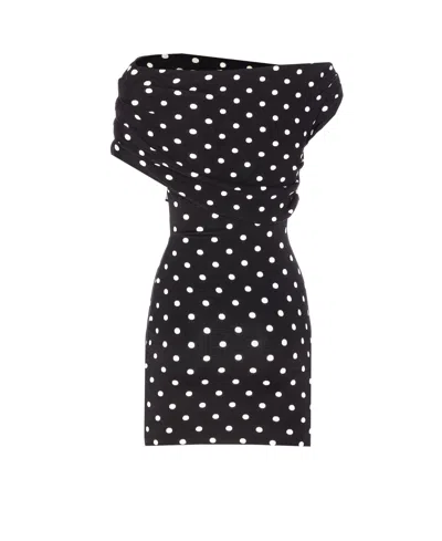 Self-portrait Polka Dot Mini Dress In Pattern
