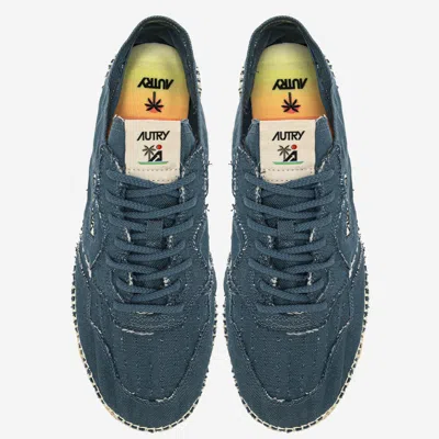 Autry Canvas Sneakers On Espadrille Sole In Blue