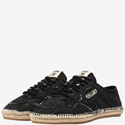 Autry Cotton Sandy Espadrilles In Black