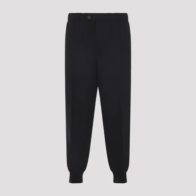 Lanvin Virgin Wool Track Pants Men In Black