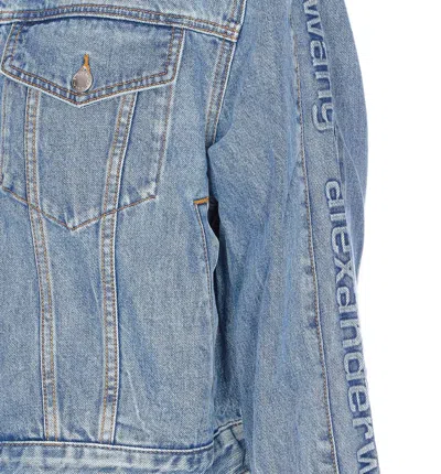 Alexander Wang Denim Track Jacket In Blue