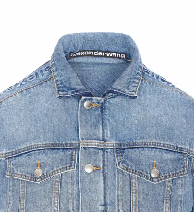 Alexander Wang Denim Track Jacket In Blue