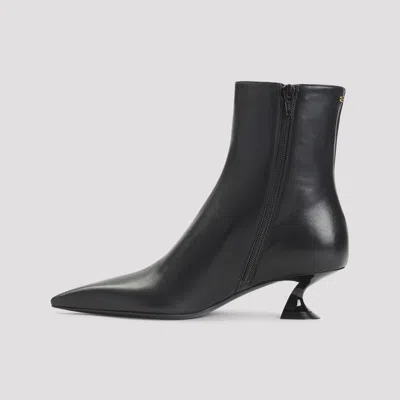 Lanvin Kitten Heel Ankle Boots 50 Mm Lambskin In Black