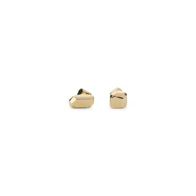 Lanvin Metal Cubic Tiny Geometric Stud Earrings In Gold
