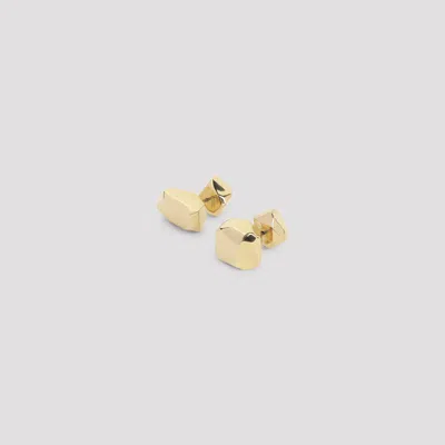 Lanvin Metal Cubic Tiny Geometric Stud Earrings In Gold