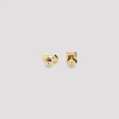 Lanvin Metal Cubic Tiny Geometric Stud Earrings In Gold