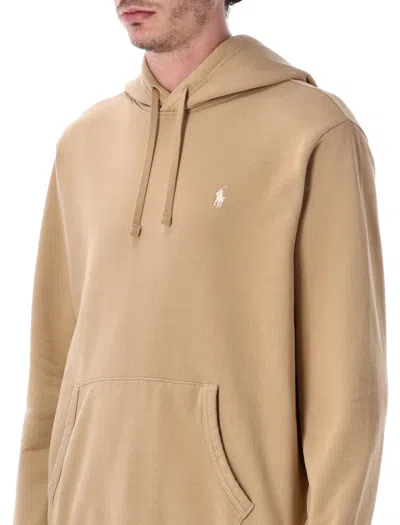 Polo Ralph Lauren Loopback Cotton Fleece Hoodie In Brown