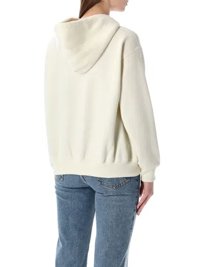 Polo Ralph Lauren Womens Parchment Cream Branded-print Cotton-blend Hoody In White