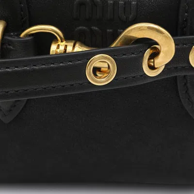 Miu Miu Black Leather Crossbody Bag In Black