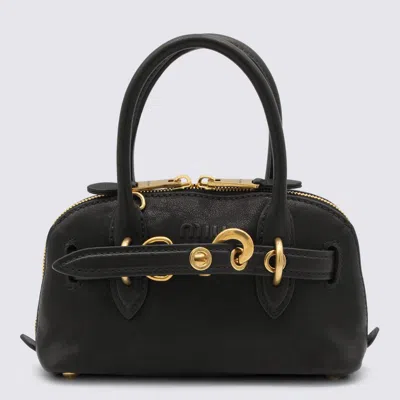 Miu Miu Black Leather Crossbody Bag In Black