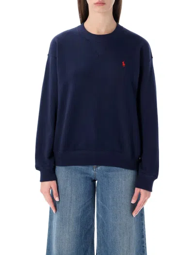 Polo Ralph Lauren Polo Ralph Lauren Cotton Fleece Crewneck Sweatshirt In Blue