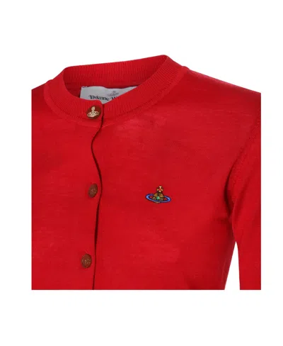 Vivienne Westwood Bea Lightweight Cotton Blend Cardigan Clothing In Red