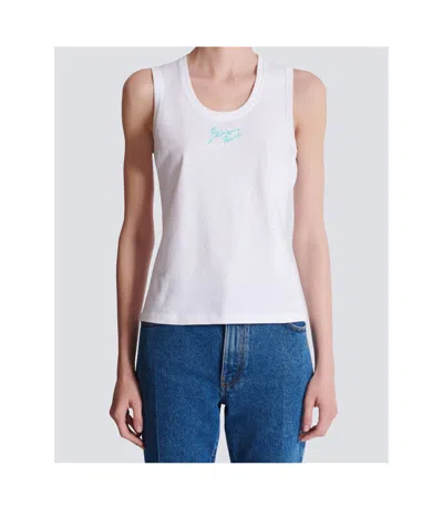 Balmain Logo-print Tank Top In White