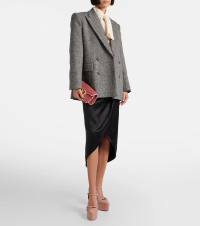 Valentino Crasher 145 Leather Platform Pumps In Brown