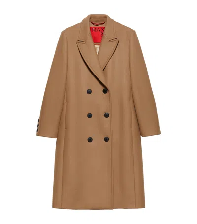 Max & Co Wool-blend Overcoat In Sand