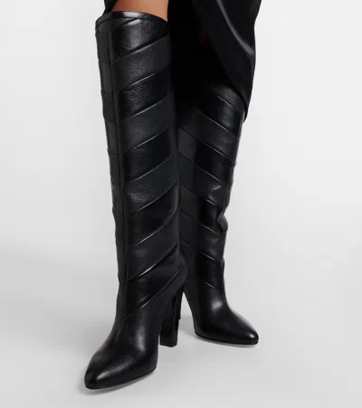 Valentino Garavani Rayons Nappa Boot With Chevron Pattern 100mm Woman Black 39 In Black