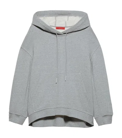 Max & Co Cotton Relaxed Hoodie In Gray