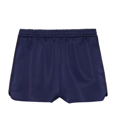 Max & Co Satin Shorts In Blue