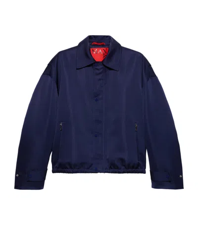 Max & Co Satin Bomber Jacket In Blue