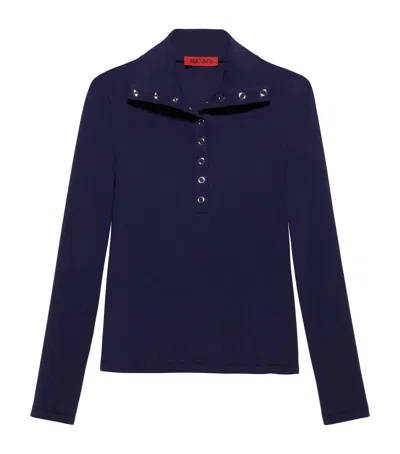 Max & Co Jersey Polo T-shirt In Blue