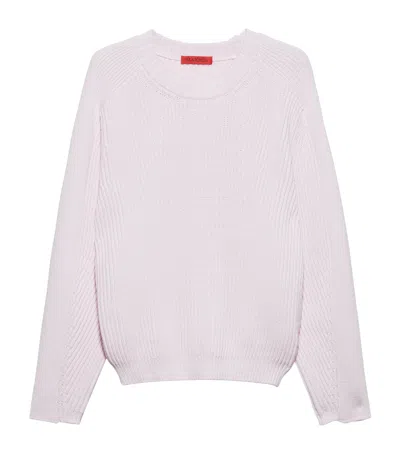 Max & Co Wool Half-zip Sweater In Pink
