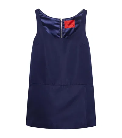 Max & Co Scoop-neck Mini Dress In Blue