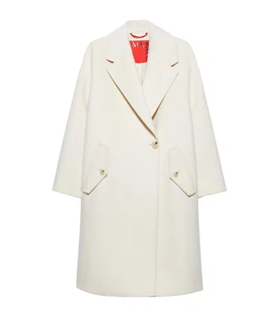 Max & Co Wool-cashmere Overcoat In White