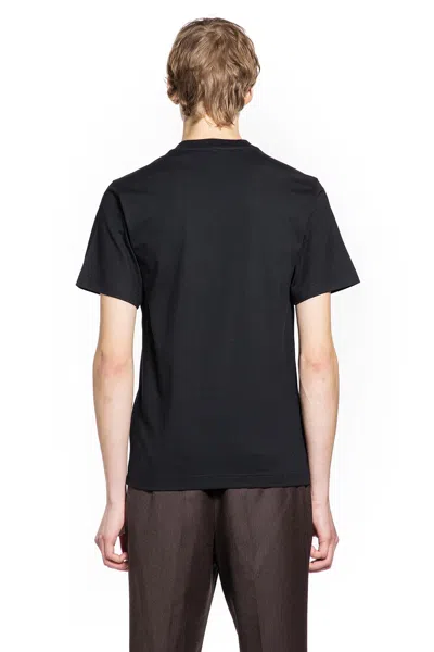 Burberry Equestrian Knight Cotton T-shirt In Black
