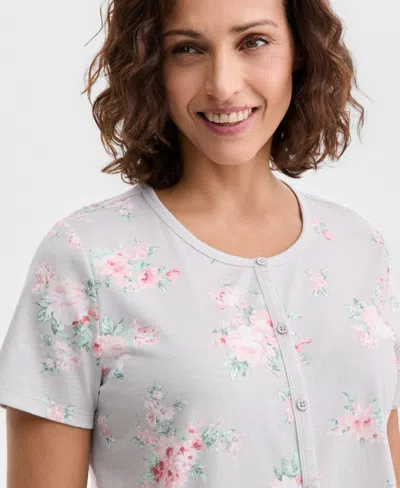 Charter Club Women's 2-pc. Cotton Printed Cropped Pajamas Set, Created For Macy's