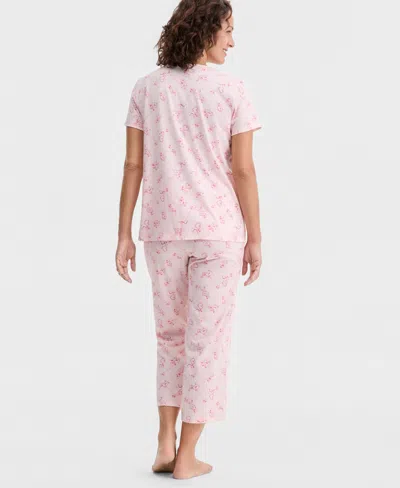 Charter Club Women's 2-pc. Cotton Printed Cropped Pajamas Set, Created For Macy's