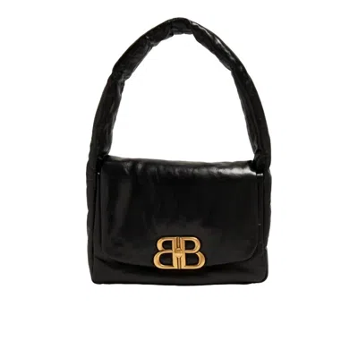 Balenciaga Black Nappa Leather Small Monaco Shoulder Bag