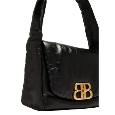 Balenciaga Black Nappa Leather Small Monaco Shoulder Bag