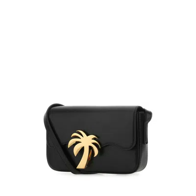 Palm Angels Black Leather Palm Beach Bridge Crossbody Bag
