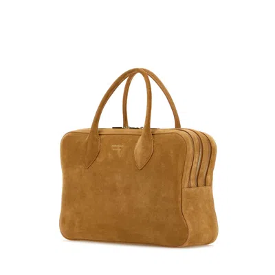 Ferragamo Camel Suede Medium Handbag