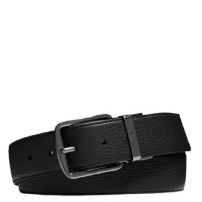 Coach Harness Buckle Leather Belt In Black